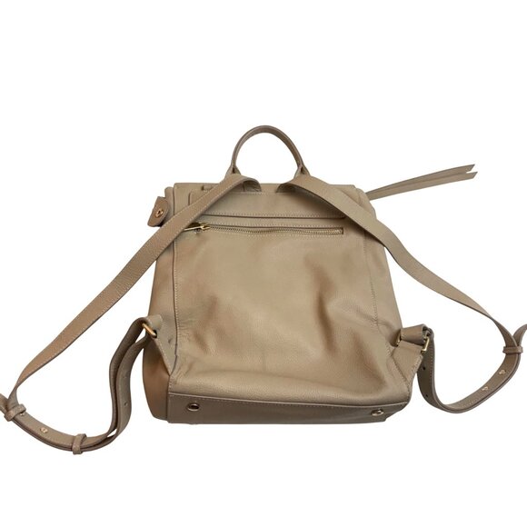 Mina Baie Women\'s Harper Backpack Bag Sand Beige Leather Adjustable Straps main image 4